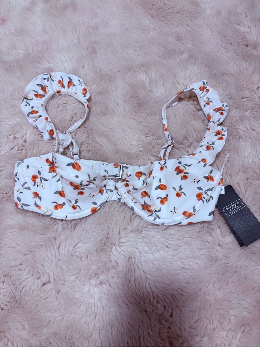 Abercrombie & Fitch White Camisole Top with Orange Floral Print